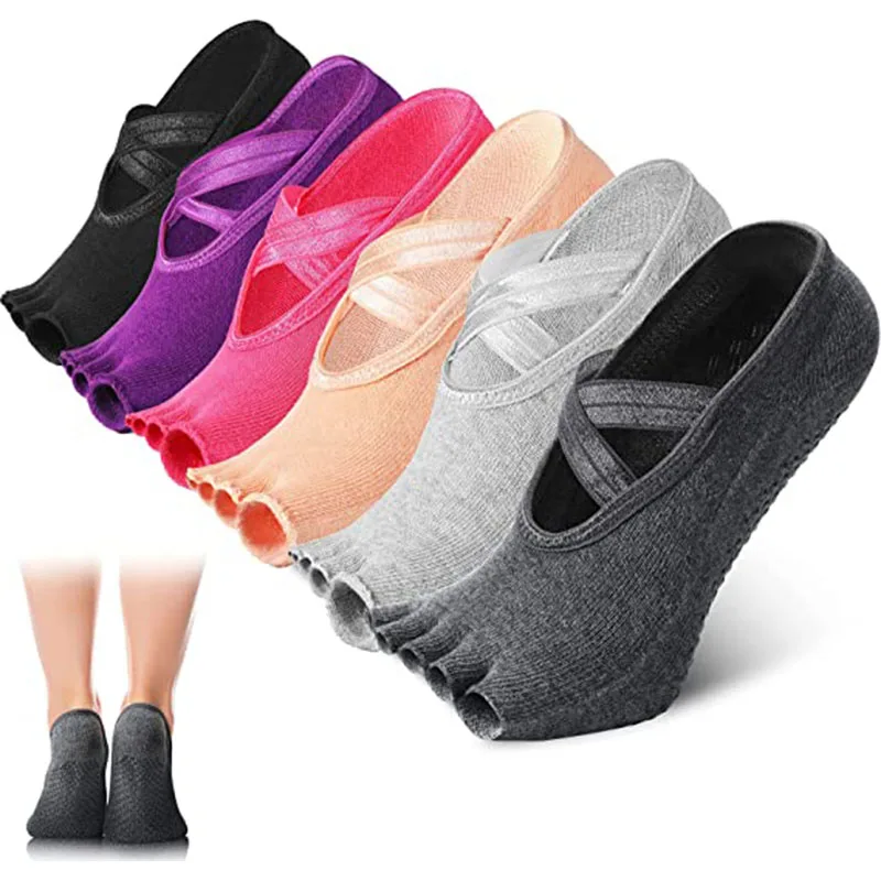 Air Women Soft Soles Non-slip Pilates Shoes Five Fingers Training Yoga Socks
