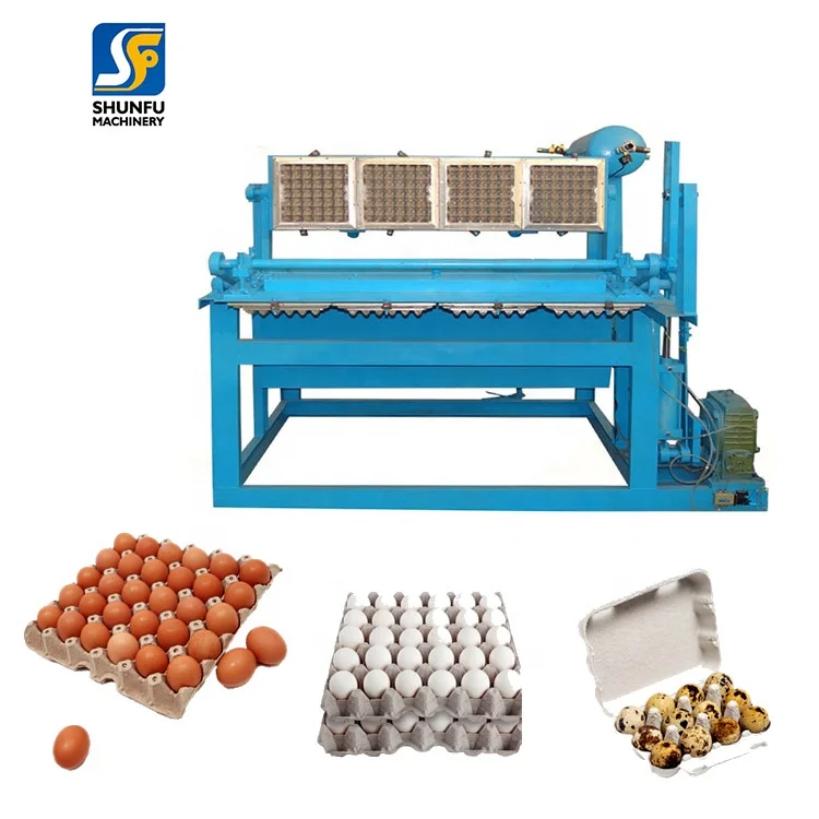 Waste Paper Recycle Semi-Automatic 1500pcs hr 30 Pack Poultry Egg Tray Machine Sun Drying