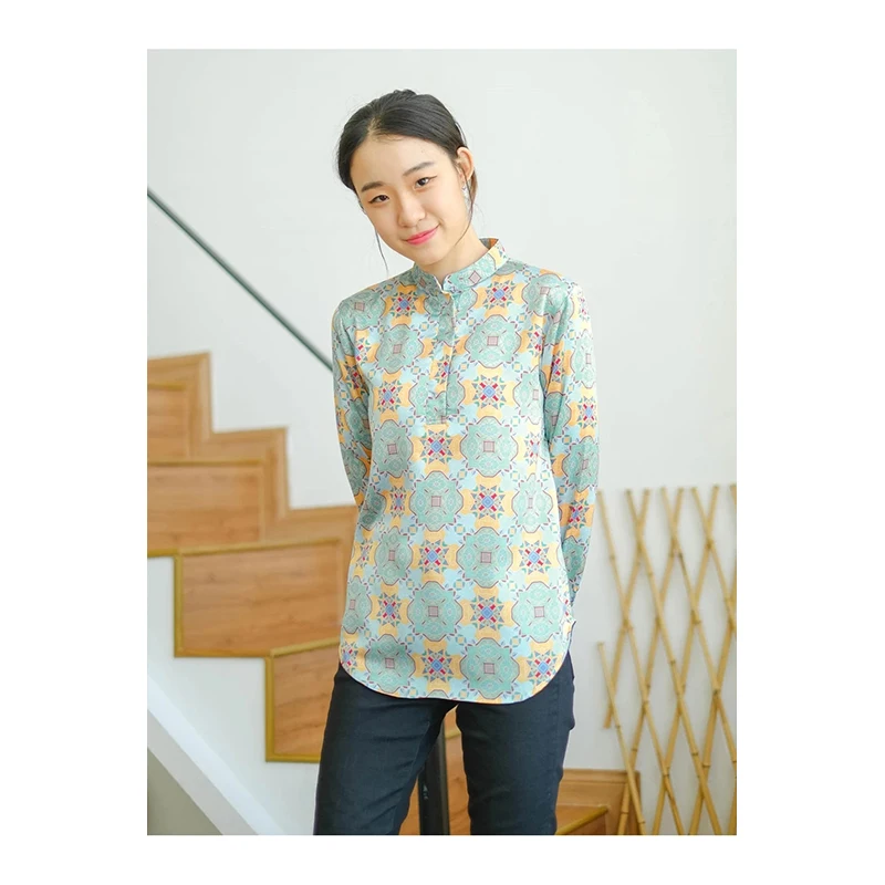 Traditional Muslim Moroccan Tunic Fashion Turkish Islamic Tops Dress Print Floral Blouse For Women With Belt