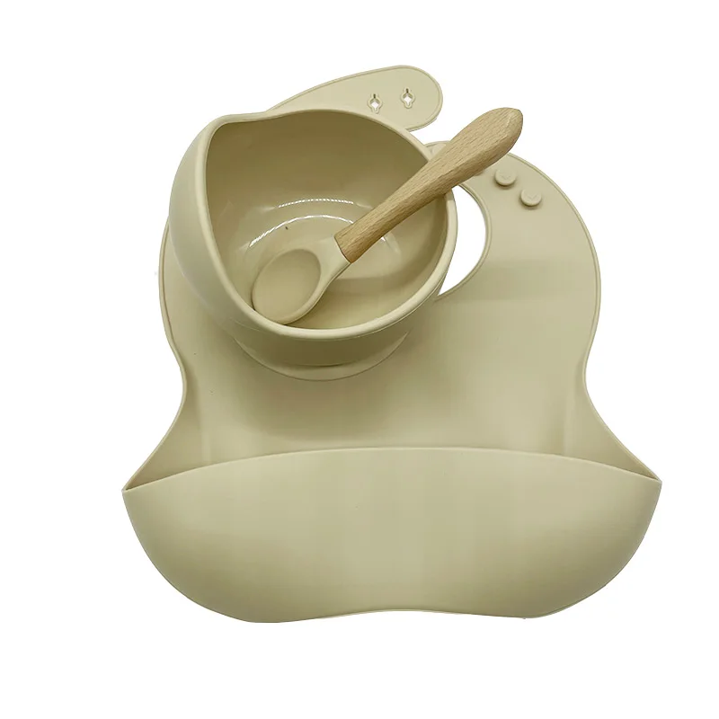 RAYBIN Custom Silicone Baby Bibs Bowl Set Baby Feeding Set Bpa Free With Teether