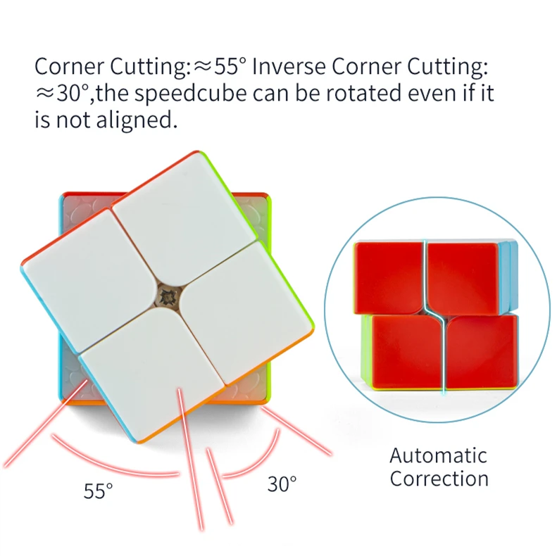 Magic-Cube Colorful Stickerless Speed 2X2 Cube Anti-stress 2X2X2 Learning&Educational Puzzle Cubes Toys