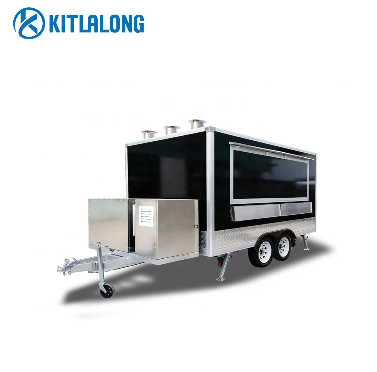 Kitlalong Trailer Mobile Food Vending Trailer Customized Design Stainless Steel Mobile Ice Cream Food Truck