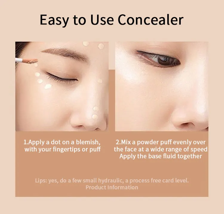 Private Label Face Makeup Waterproof 24Hr Lasting Eye Concealer Makeup Oil Vegan Matte Liquid Concealer