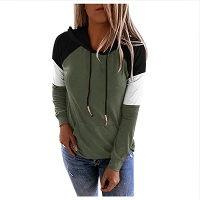 
Women Hoodies Harajuku Casual Loose Long Sleeve Hooded 2021 Autumn Vintage Patchwork Sweatshirts Female Elegant Pullover Top 5XL 