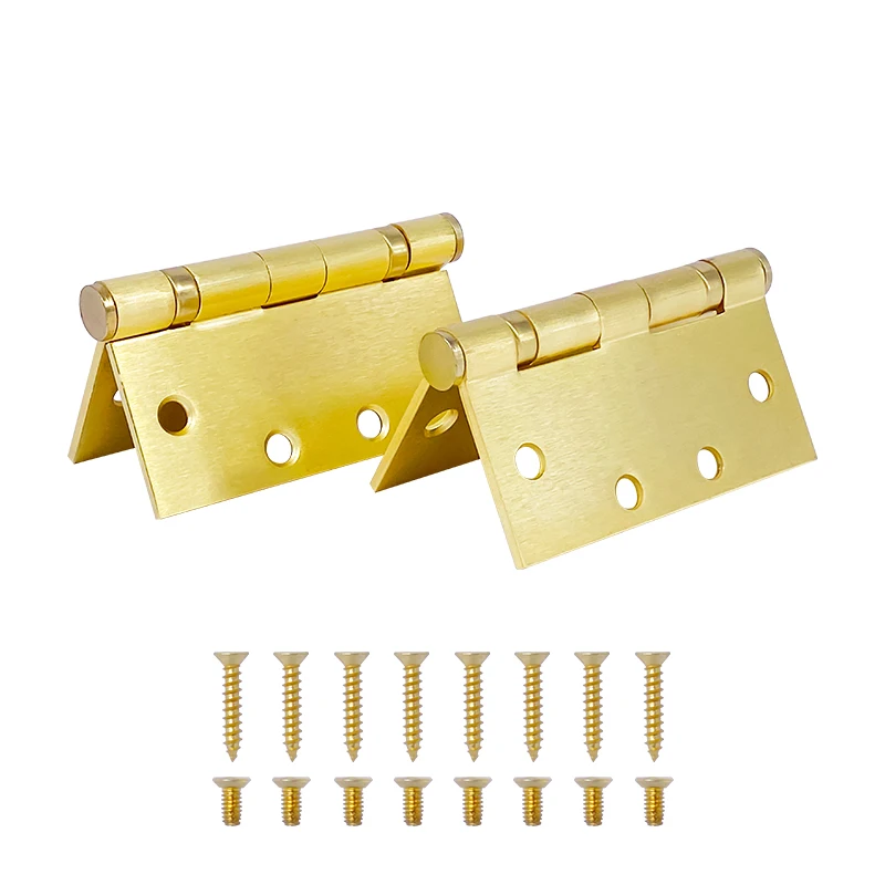 Antique Door Hinges Bronze/Gold Kitchen Cabinet Hinges Furniture Accessories 4 Holes Jewelry Boxes Gold Door Hinges