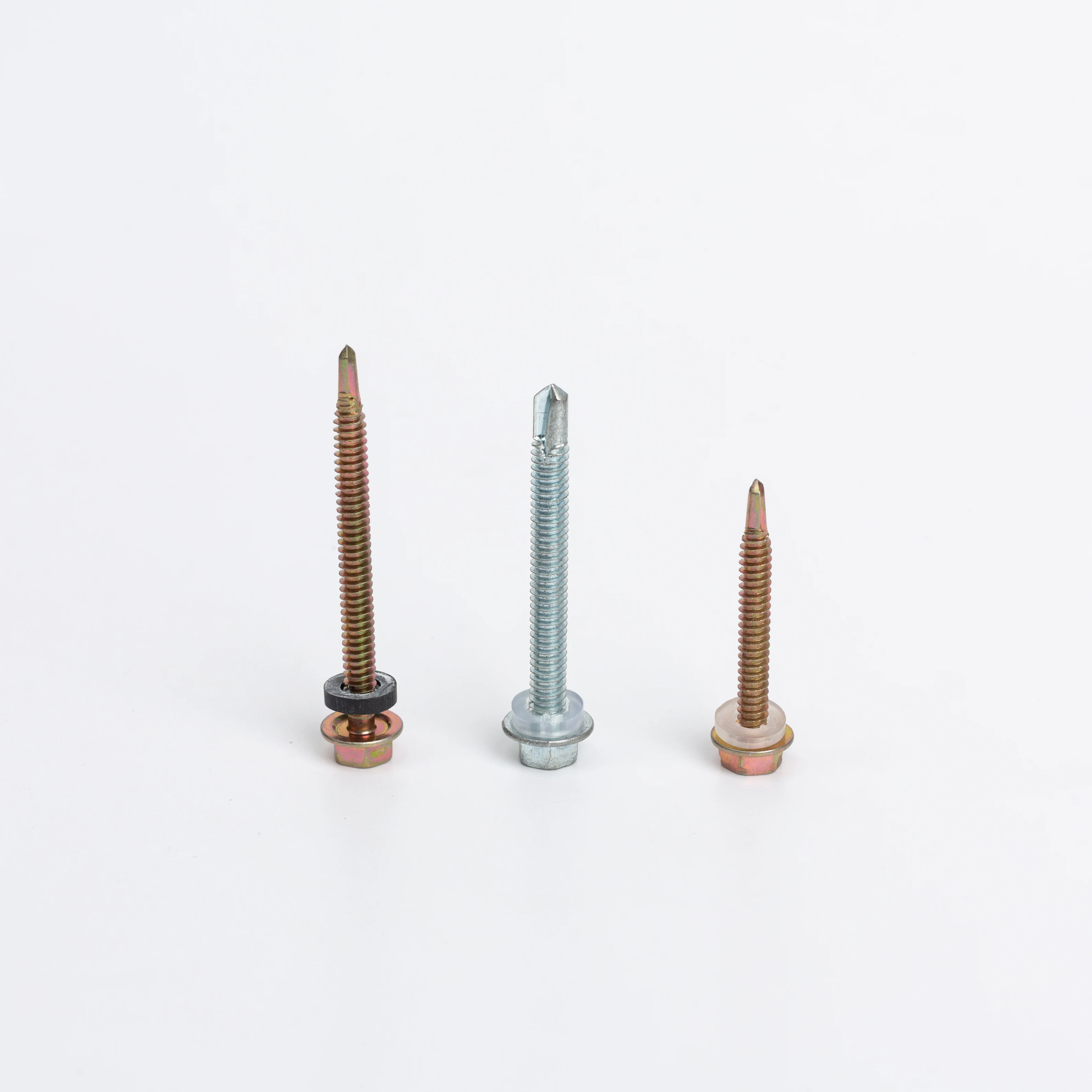 metal stainless steel self drilling screw Yellow White Zinc Self Drilling Tek Screw with pvc rubber washer for roof