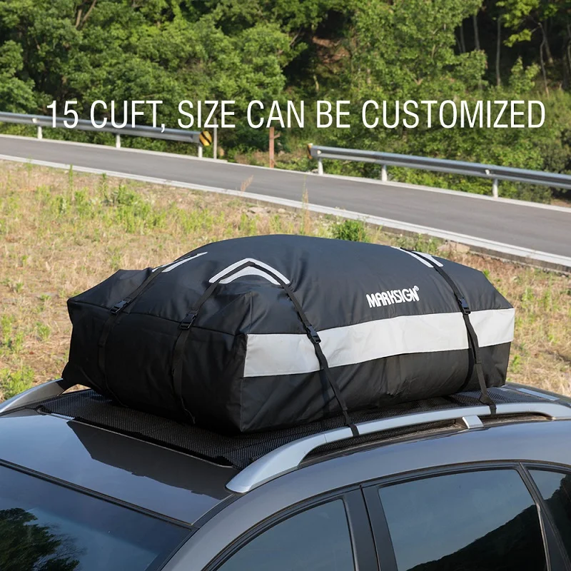 
100% Waterproof Car Roof Bag, Fits Vehicles with or without Roofracks 