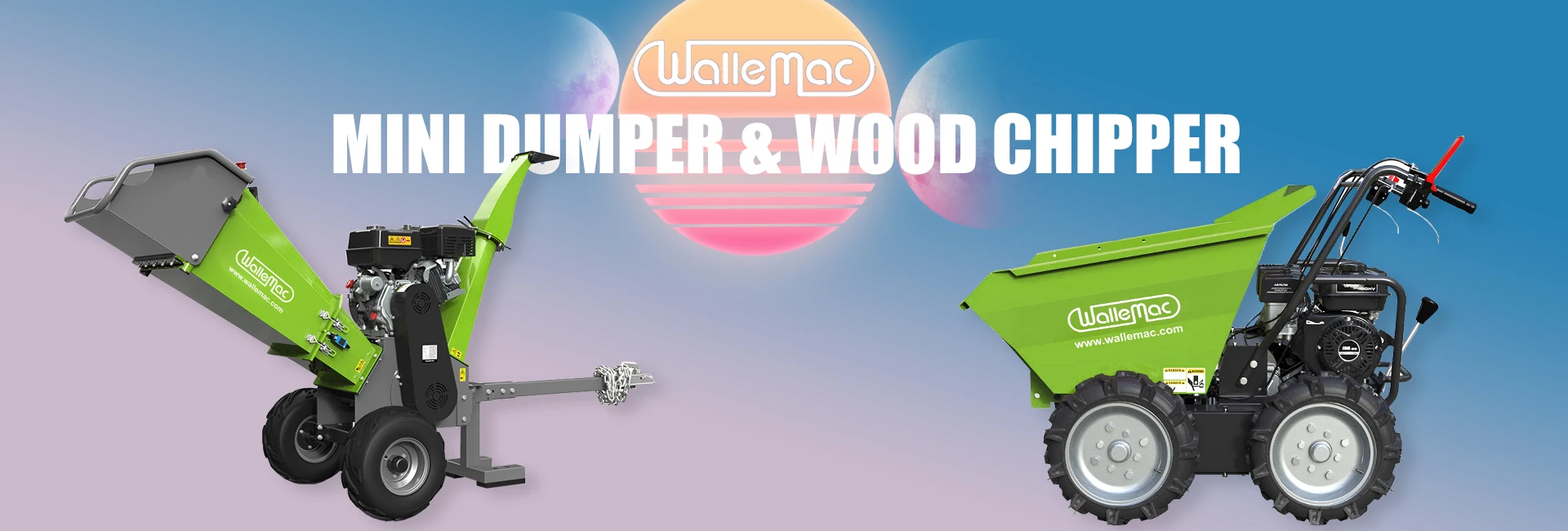 Wallemac WD30W Powered Wheelbarrow 660lbs Loading Capacity 212cc 5.5HP Gasoline Engine EPA recoil start Motorized Utility Dumper