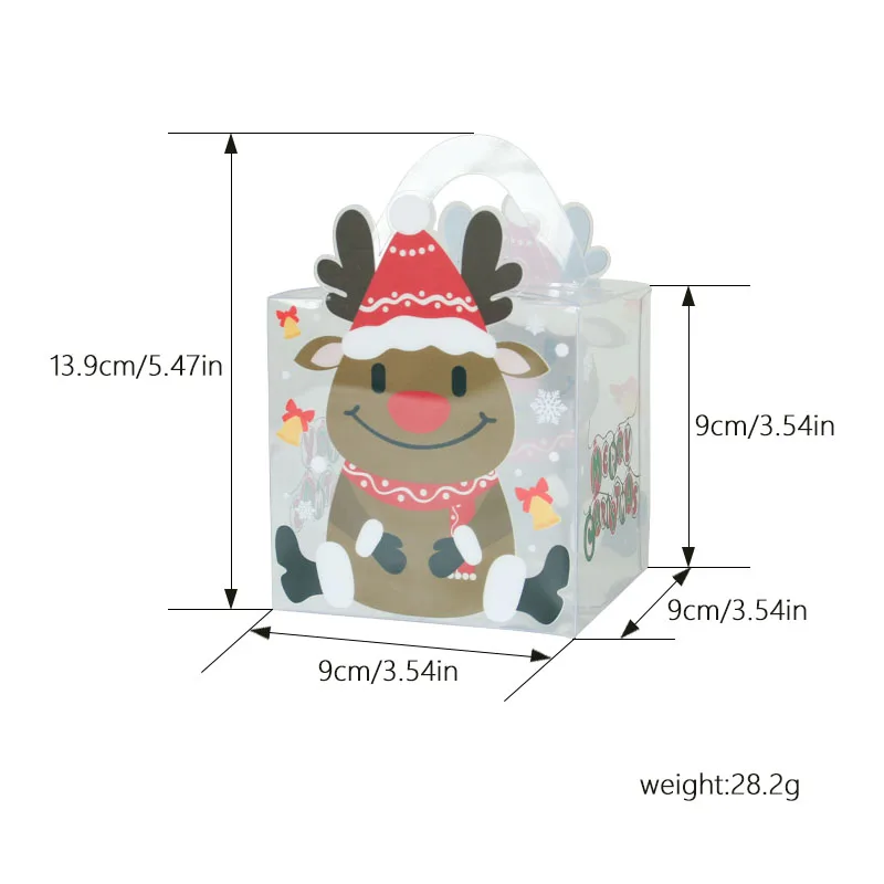 2022 New Design hotly sold Transparent Christmas Cookie  Boxes Doughnut Gift Boxes Bakery Box For Party Supplies
