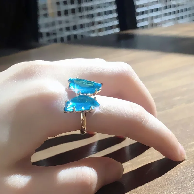 Wholesale Fashion Jewelry Supplier Accessories for Women Rings Jewelry Women Wedding Acrylic Rings Butterfly Ring