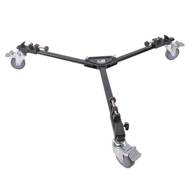 Professional Pro 3 Wheels Pulley Universal Folding Camera Tripod Dolly Base Stand WT600