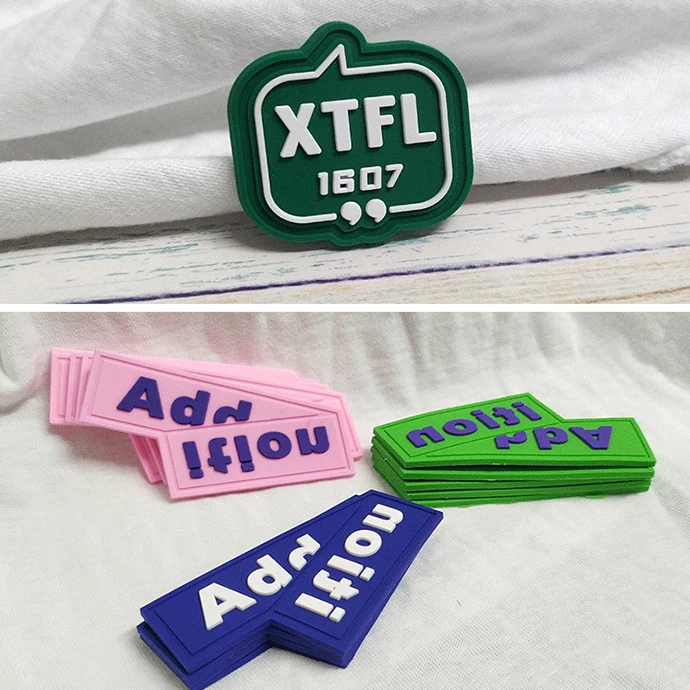 Luxury Garment Accessories Customized PVC Patches 3D Silicone Rubber Labels
