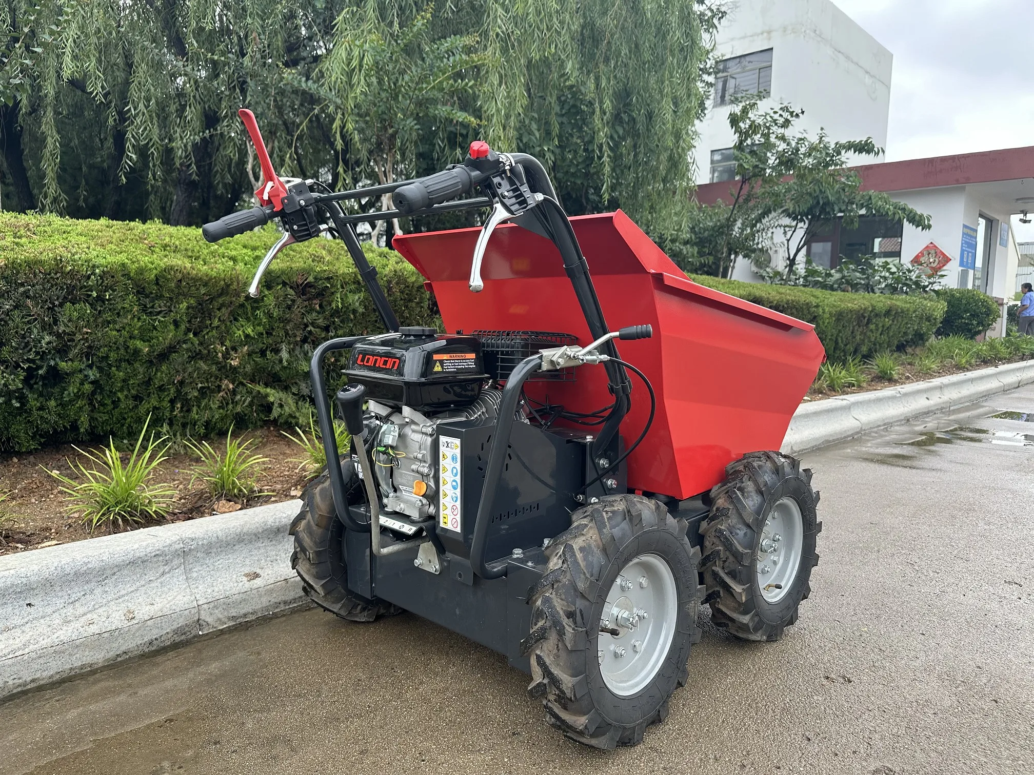 China Small wheel mini gasoline dump truck manual hydraulic tipper mini dump truck for sale
