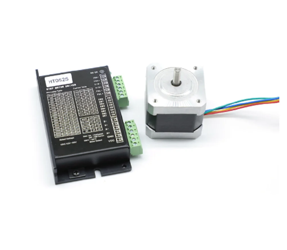 
Customized Good Quality and Price High Torque 42mm Diameter Micro Stepper Motor with Driver Set 42BYGH613-28A+HTD525 Wholesale 