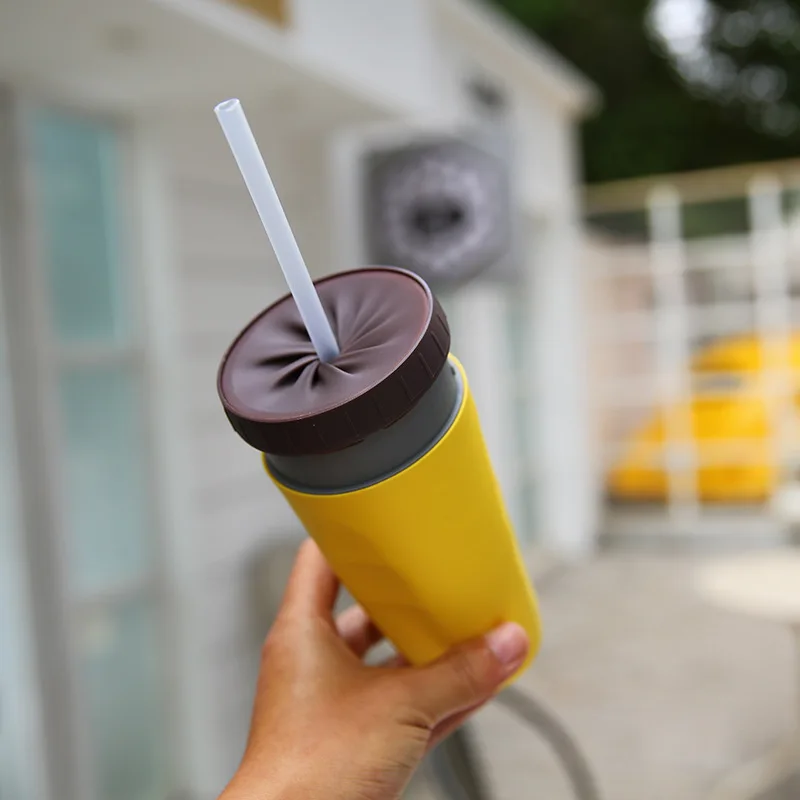 Tiktok Hot Selling  creative  300ml  Lidless Twist water cup women Portable Kids Cup with Straw Twist Lock Lid