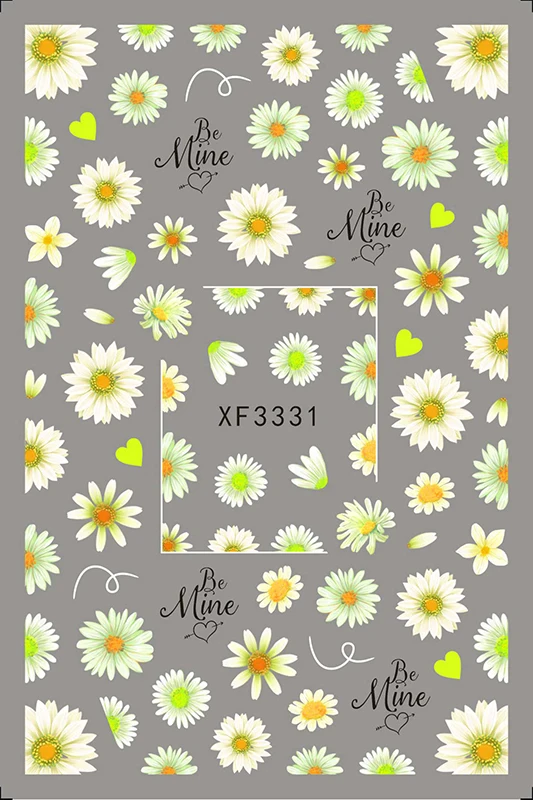Factory direct sales excellent quality cable label nail sticker daisy flower sticker