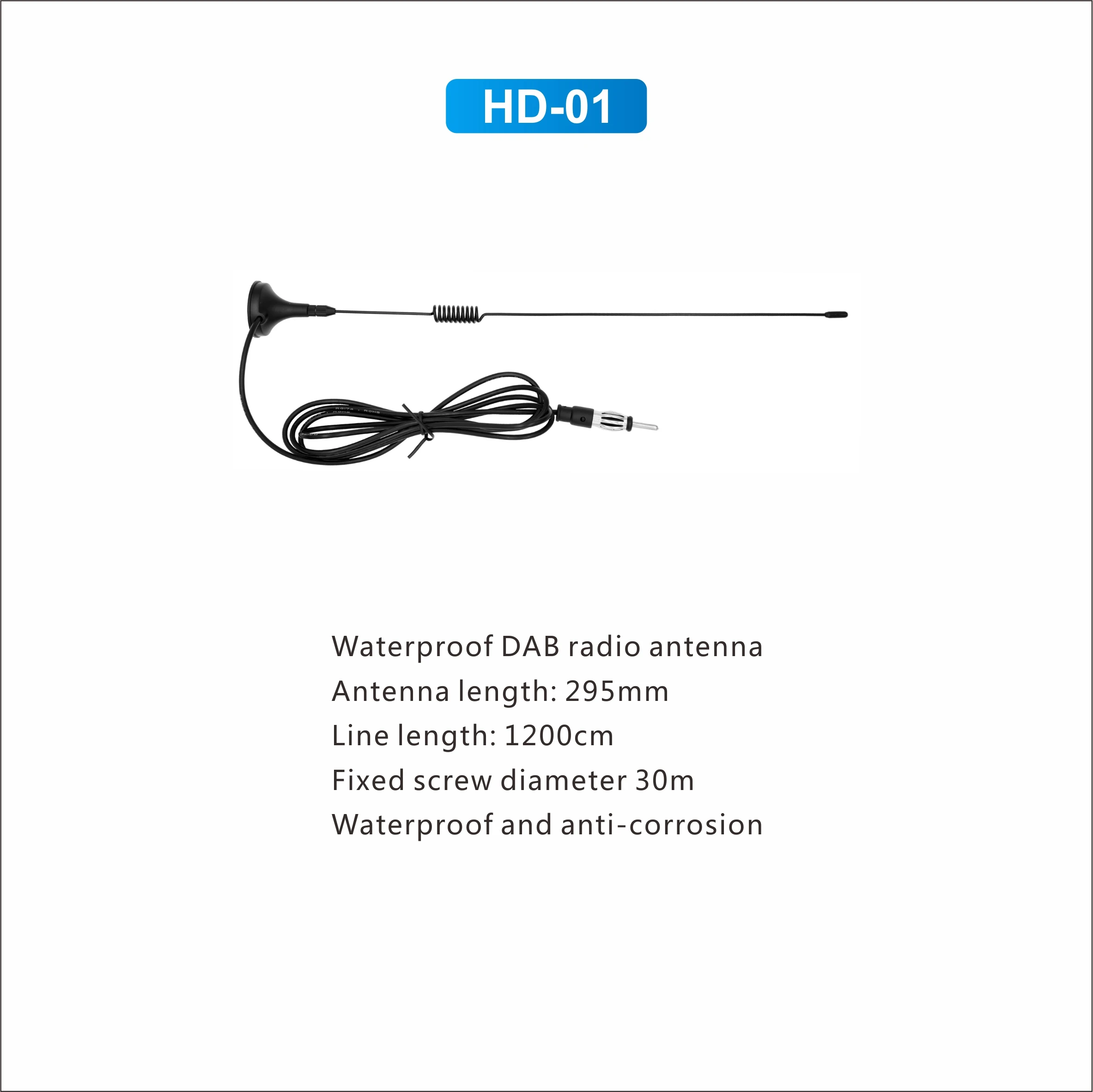 Marine  DAB/AM-FM  Antenna for Your ATV, Boat, Camper, Golf cart, RV, Sailboat, Tractor, Trailer, UTV, Yacht