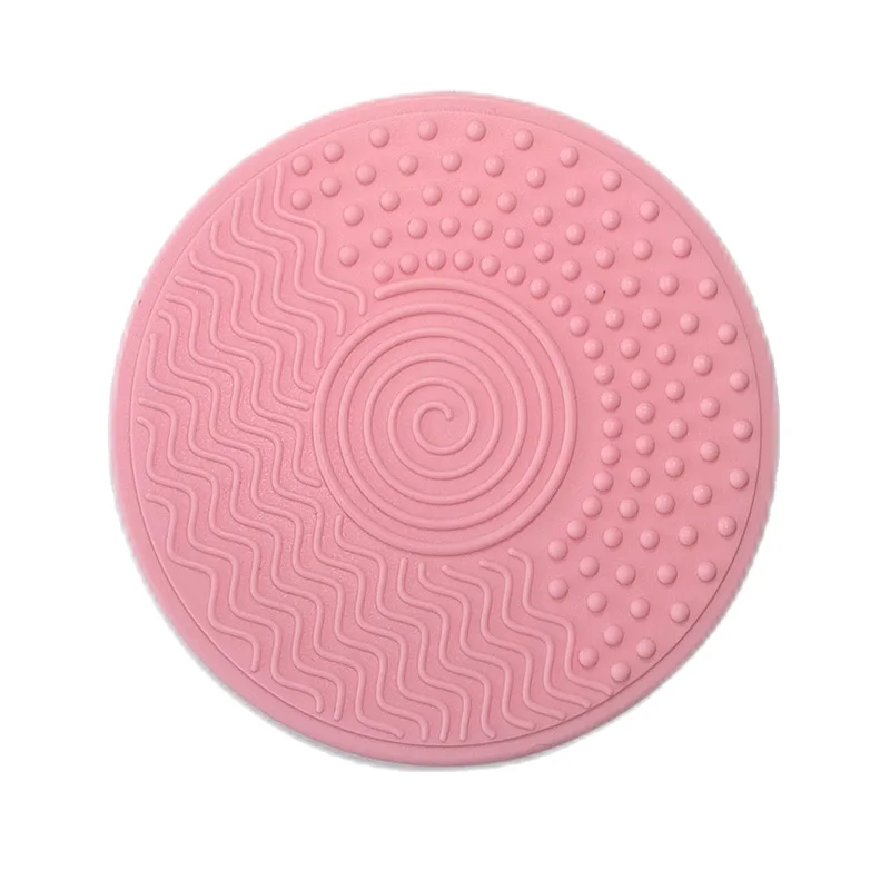 Circular Beauty Silicone Makeup Brush Washing Scrubber Board Multi Color Cosmetic Cleaning Mat Pad