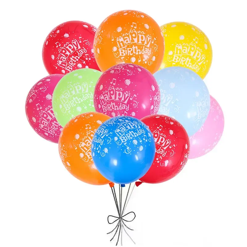 wholesale high quality 12inch happy birthday latex printed balloons or
