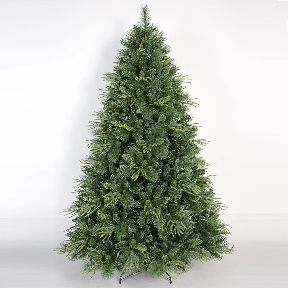 Artificial PVC branch tips, high-end spruce Christmas tree with foldable base and unlit hinges