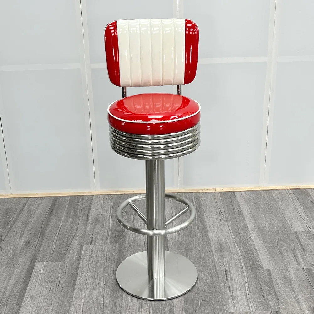 commercial leather swivel high counter height stainless steel metal bar stool chairs designer kitchen counter chairs