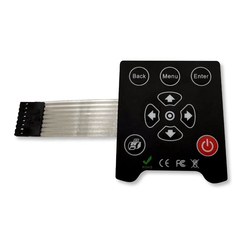 Customized Conductive Membrane Switch Embossed Silk-Screen Printing Membrane Keyboard With Backlight Led