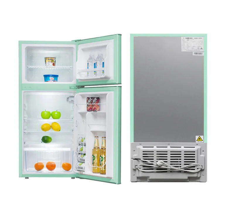 Retro refrigerator double door top freezer home refrigerator multiple color options high quality energy saving