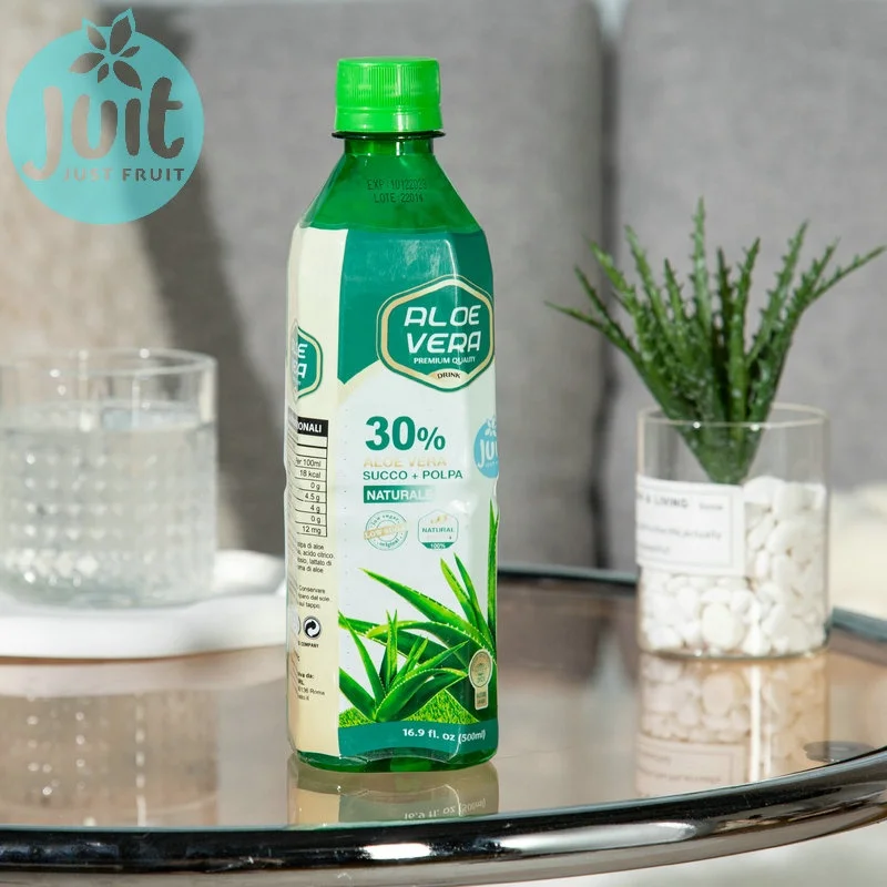 500ml Green Bottle 100% Pure Aloe Drink Wholesale Price OEM ODM Aloe Vera Juice with Pulp