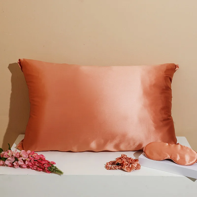 22mm Luxury 100% Mulberry Silk Sleep Travel Satin Silk Pink Eye Mask With Gift Boxes And Silk Pillowcase Sets