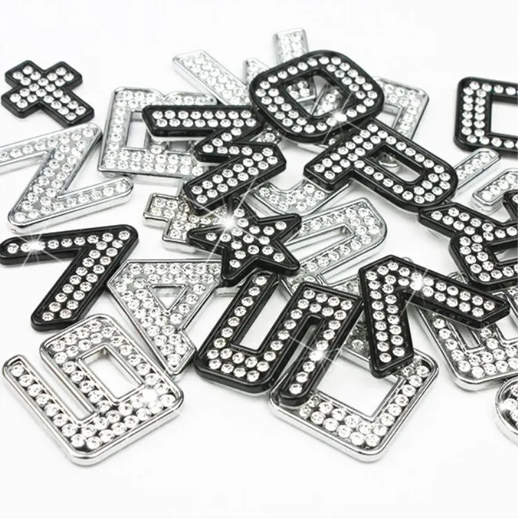 Factory Wholesale 3D Metal Car Sticker DIY Diamond English Letters Car sticker Crystal Diamond Metal Car decoration