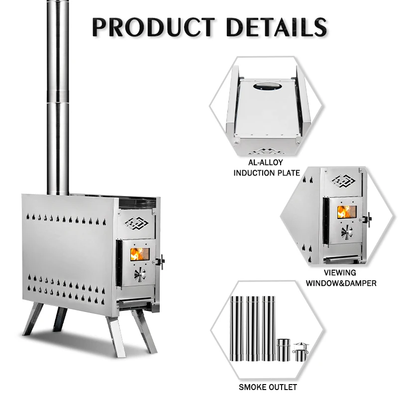 Easy to Use Wood Burning Stove for Outdoor Camping and Indoor Sauna