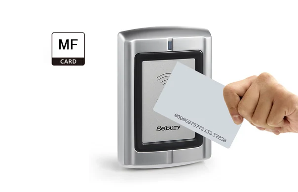 Sebury HF 13.56MHz Metal Waterproof Wiegand 26 DC12V RFID Proximity Card Reader for Access Control System