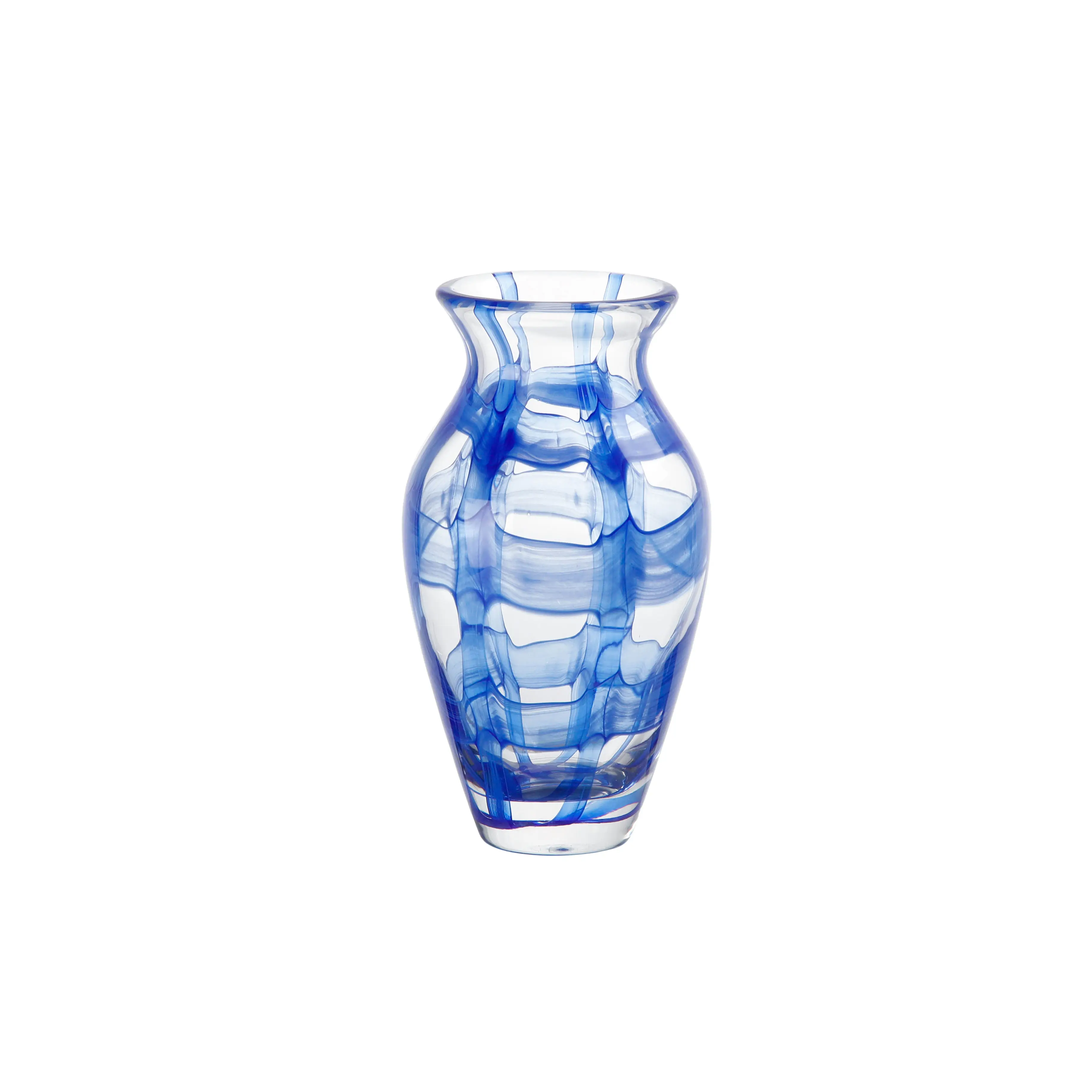 Simple Glass Vase Elegant Blue And Clear Classical Shape Living Room Ornaments Vase Thickened Glass Vase