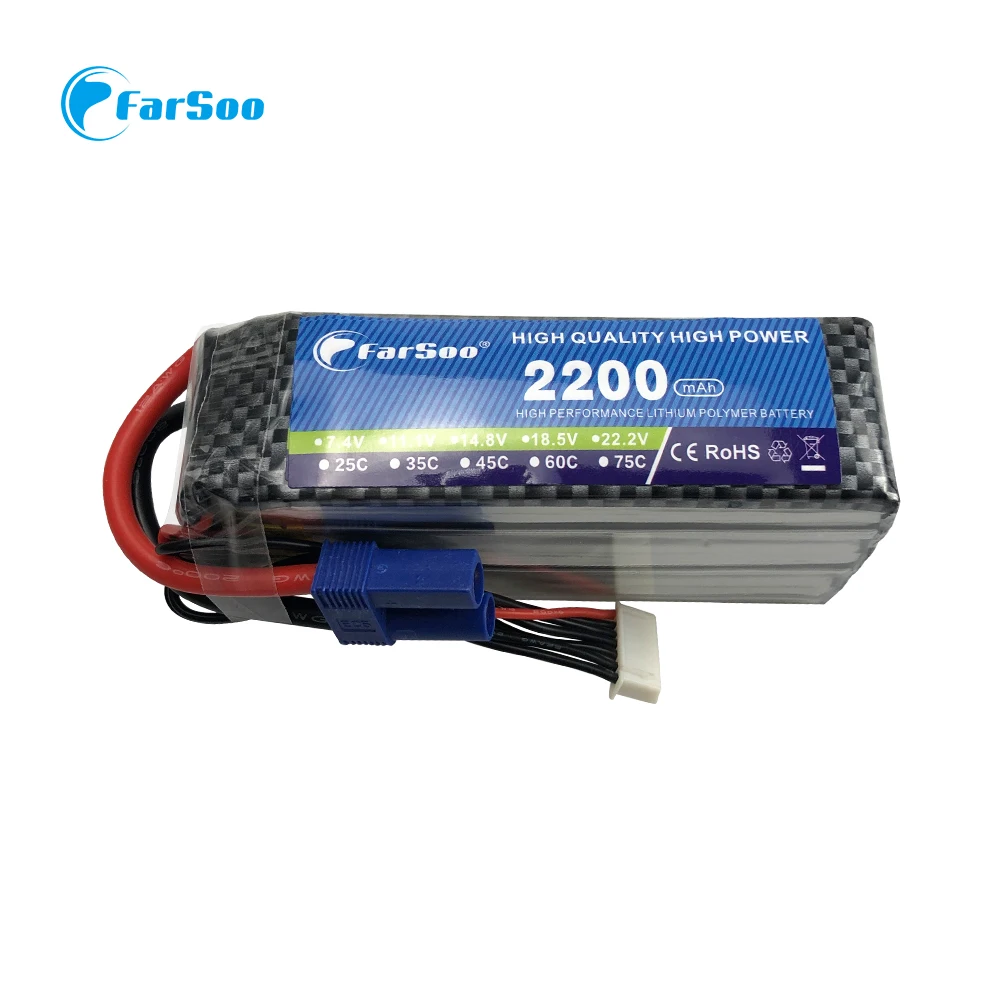 14.8V 4S RC Lipo battery 2200mah 25C 30C 35C 40C For RC Car Truck Helicopter Boats Airplane FPV Racing DroneBatteries Lipo 4S