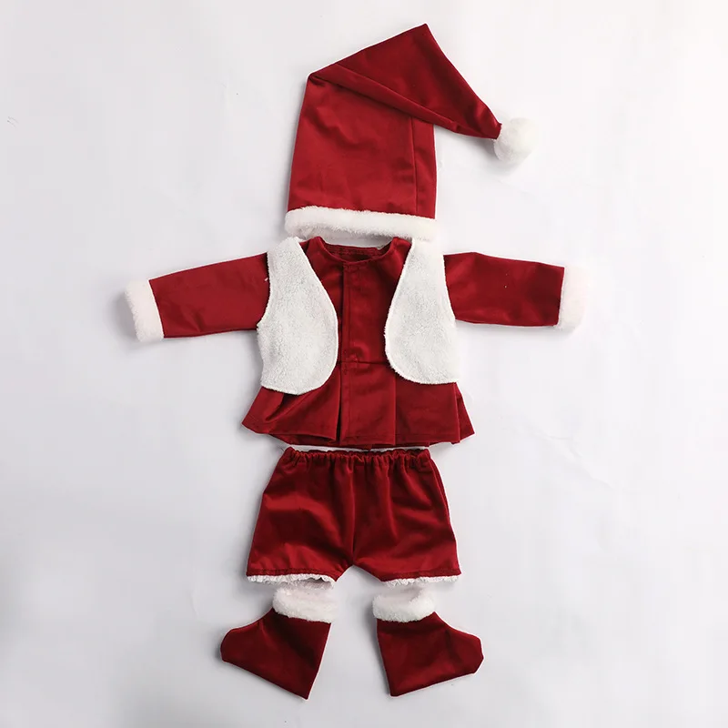 4-piece set of newborn photography clothing, Christmas baby clothes, studio photo knitted boys and girls suit