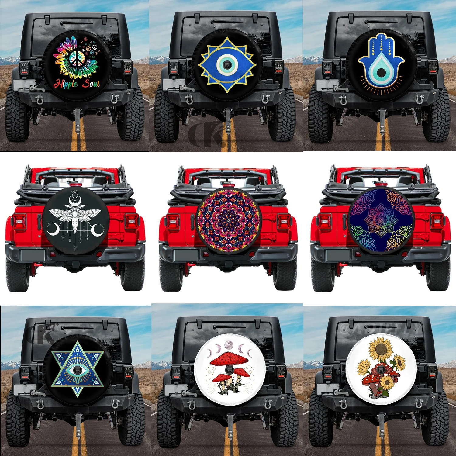 Wholesale Spare Tire Cover With Horse Waterproof Car Storage Bag Car Accessories For Horse Lovers Personalized Tire Protector