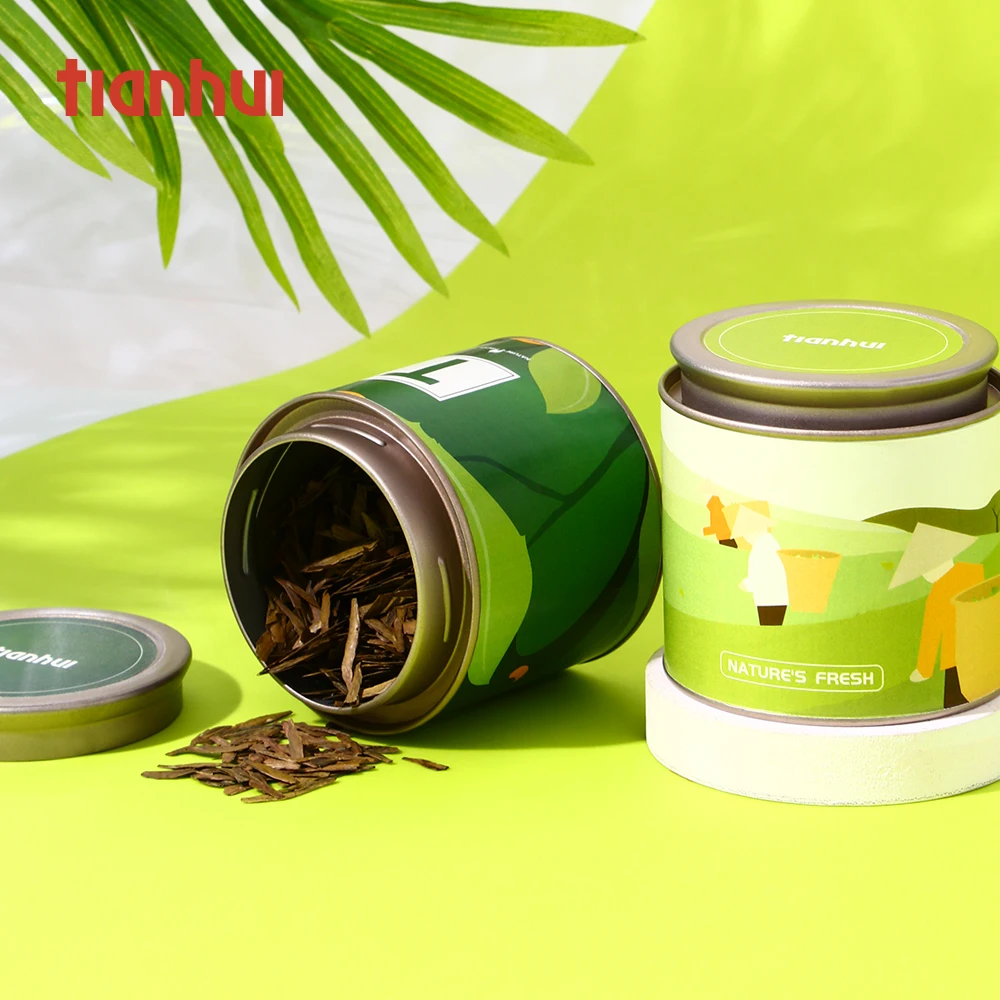 Wholesale 20oz 30oz Round Tea Container Paper Cans with Tin Lid for Candy Cookie Packaging