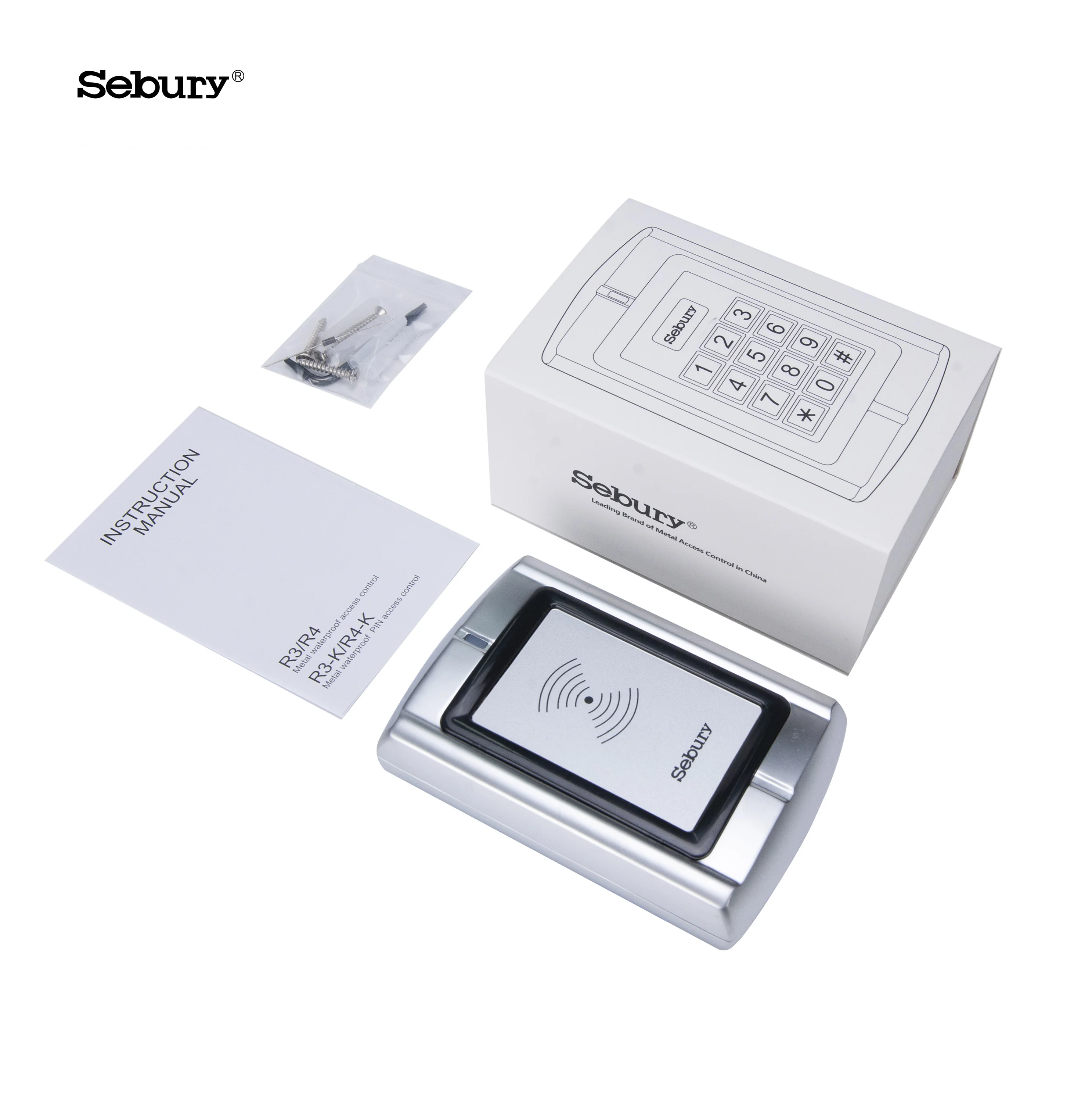 Sebury HF 13.56MHz Metal Waterproof Wiegand 26 DC12V RFID Proximity Card Reader for Access Control System