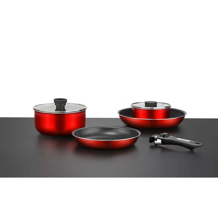 Посуда производителя бакелит съемная ручка алюминиевый этажерочный непригорающих наборов посудов кухонные принадлежности