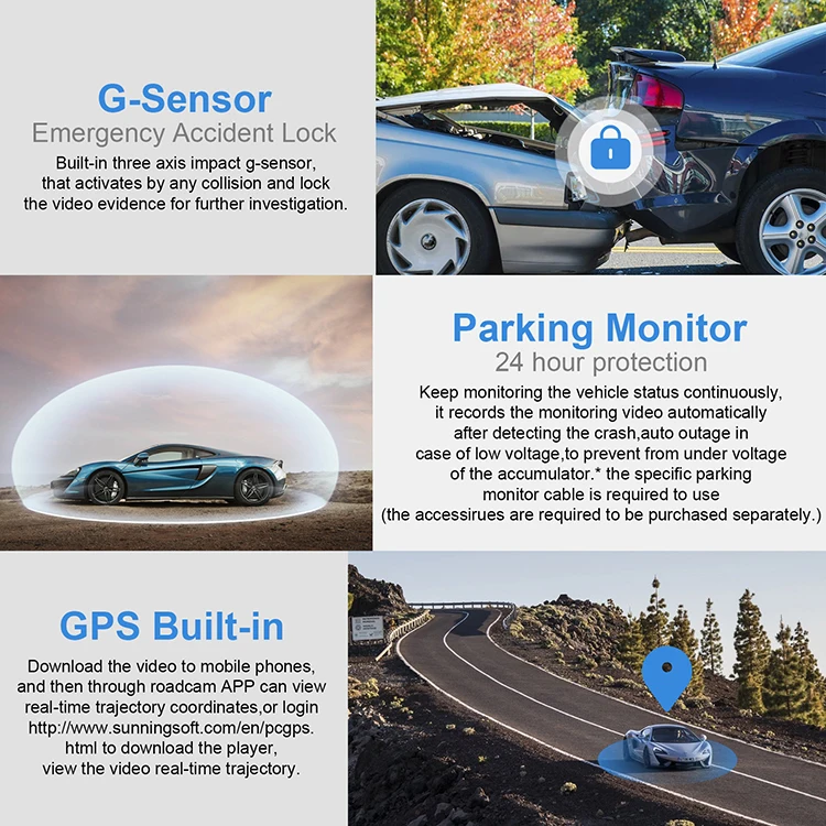 Видеорегистратор UHD 2160P широкий угол обзора Wi-Fi GPS 2 4 дюйма