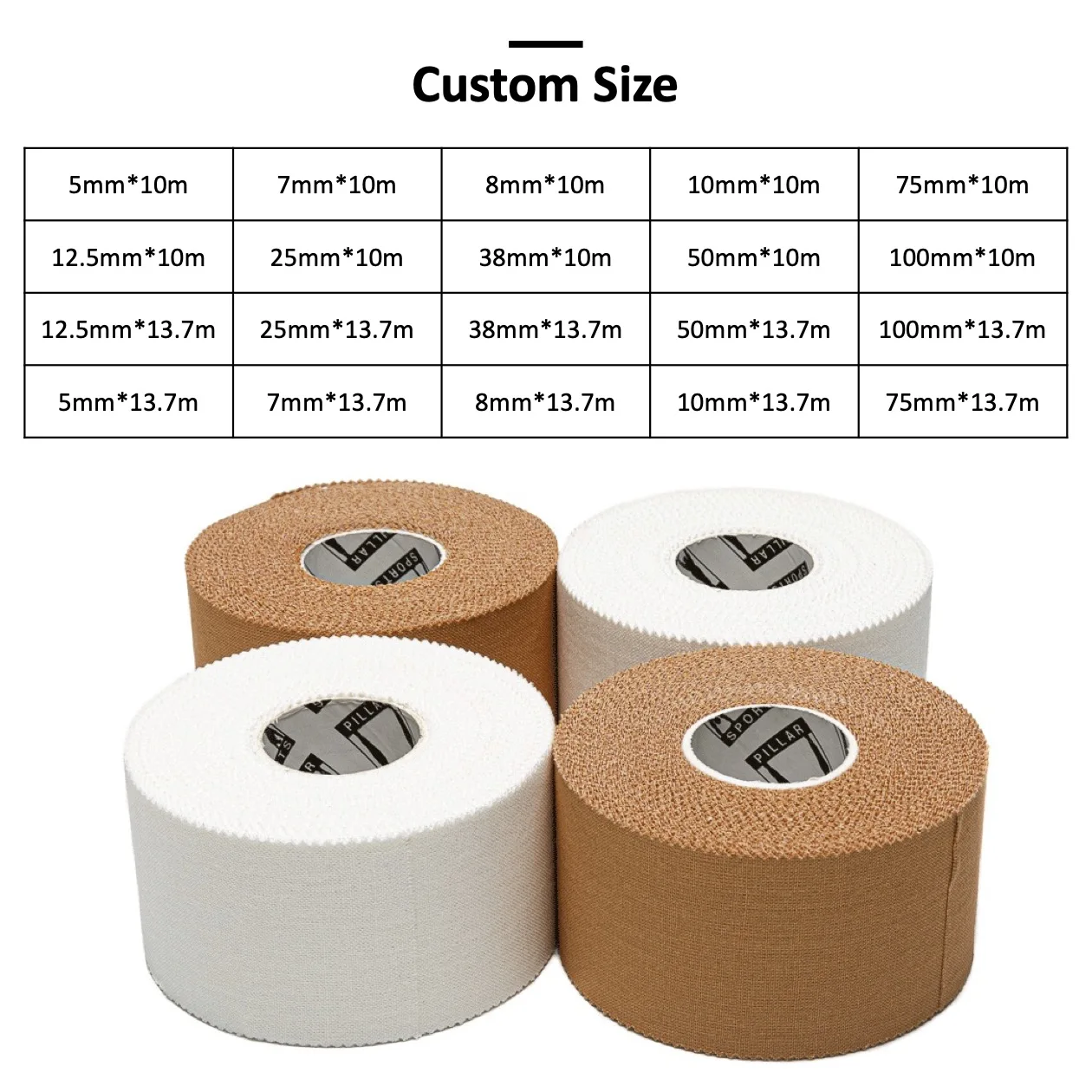 Pro 1' Rayon Rigid Strapping  Zinc Oxide Tape Boxing Sports Tape with multiple colors and size