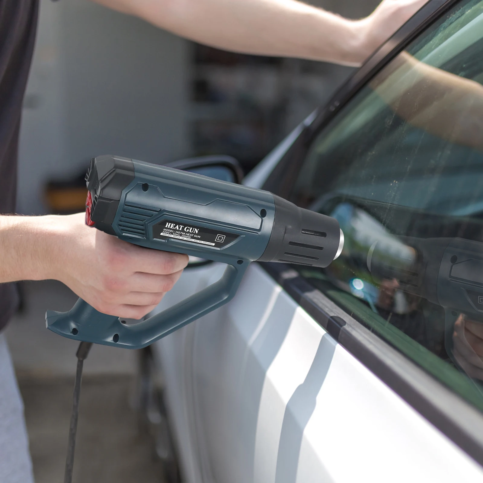 2000W C/F Temperature Regulating Hot Air Gun EU 220V Industrial Head Gun with LCD Display for Remove Old Paint/Shrink PVC