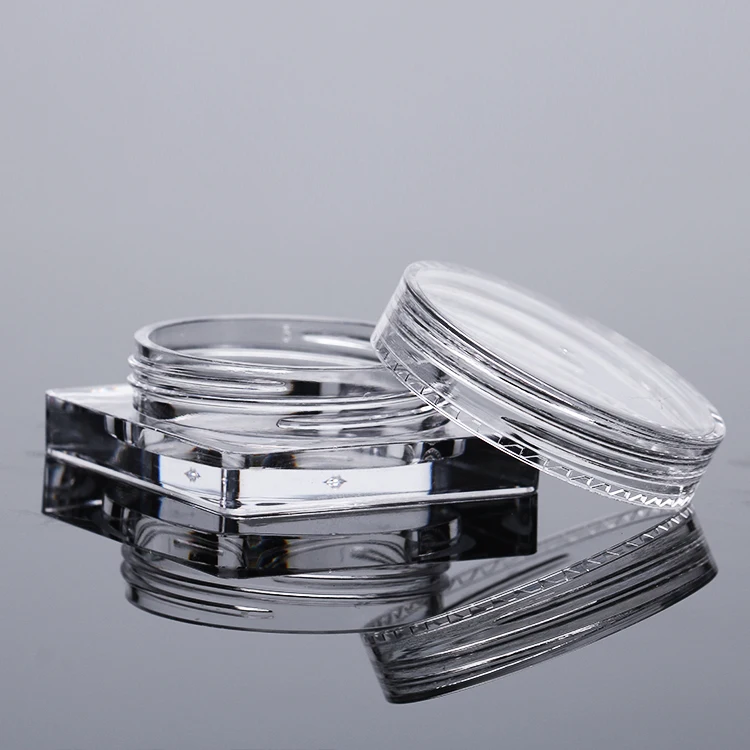 2g clear single eyeshadow empty container mini square color gel solid nail glue jar