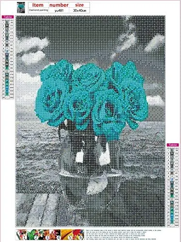 Diamond Painting Kits For Kids Diy 5D Full Drill Crystal Rhinestone Gem Art Dot Embroidery Beach Rose Flowers