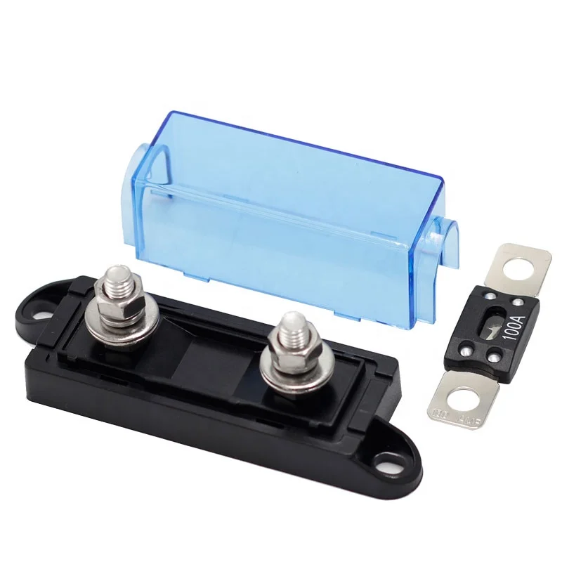 304 Stainless Steel Black Base and Transparent Cover for Marine Boat RV 12V ANL Automotive Fuse Holder