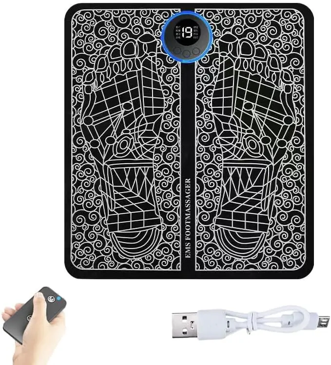 Combination set New Intelligent EMS Massage foot pad Pulse Therapy Current to Alleviate Fatigue Portable Foldable
