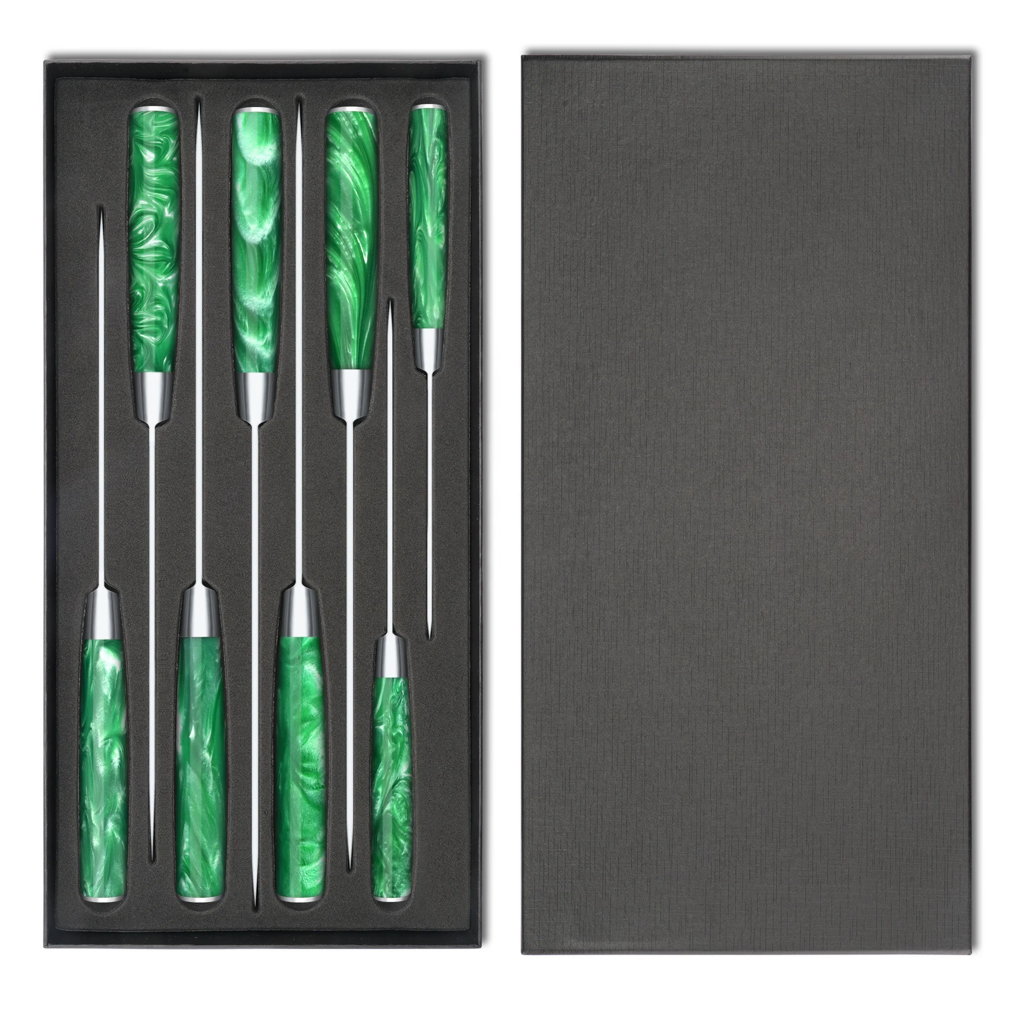 Профессиональный дамасский нож для хлеба из высокоуглеродистой нержавеющей стали с зеленой ручкой смолы логотипом на заказ скидка 10% 8 дюймов