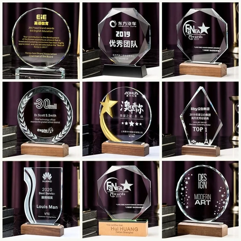 Производитель rophy и медалей оптовая продажа спортивный Кубок сувенир изготовленный на заказ награды акриловый стеклянный хрустальный трофей