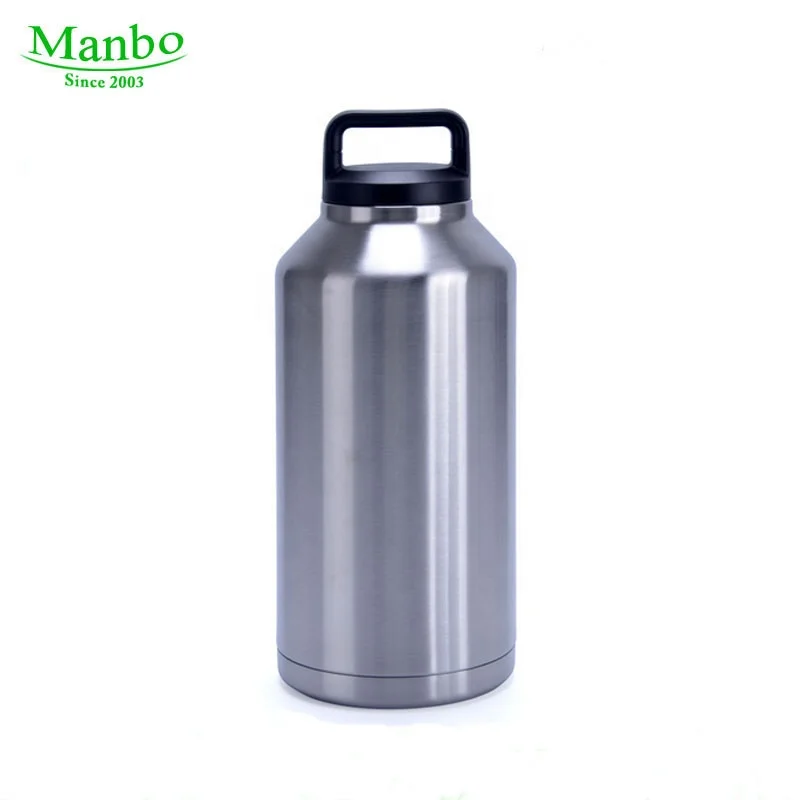 Big Capacity Stainless Steel Vacuum Insulated 64 oz Beer Growler Double Wall With Handle Lid