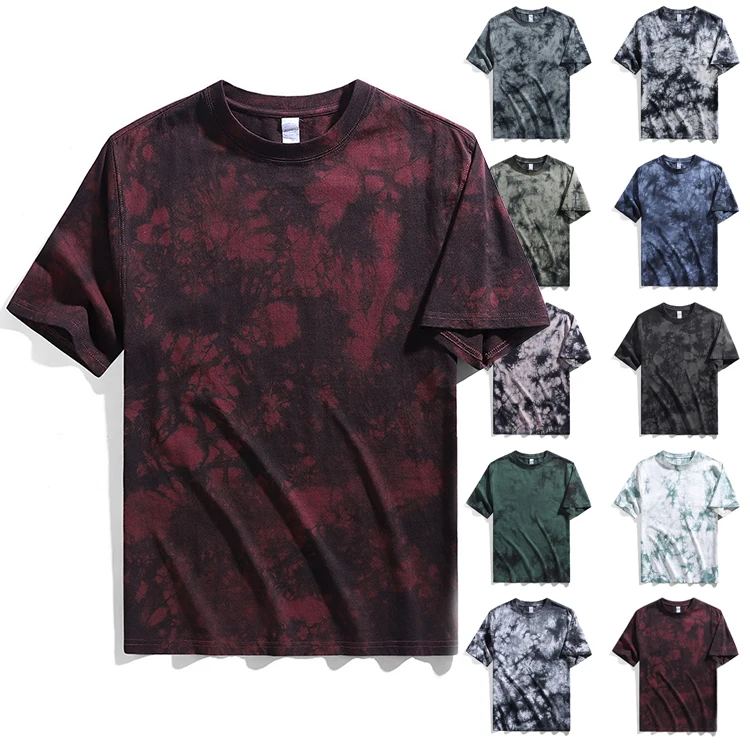 Oversized Unisex Tie Dye Short Sleeves Custom Printed Embroider Pima Cotton T-Shirts